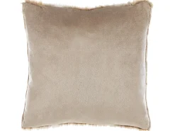 Zestaw 2 poduszek dekoracyjnych HORDEUM Sztuczne futro 45 x 45 cm Jasnobrązowy Jednolity