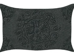 Zestaw 2 poduszek dekoracyjnych VELOOR Bawełna 30 x 50 cm Ciemnoszary Wzór orientalny