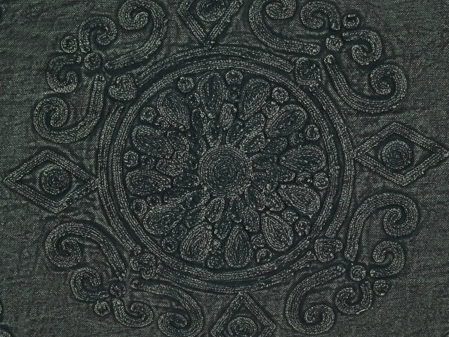 Zestaw 2 poduszek dekoracyjnych VELOOR Bawełna 30 x 50 cm Ciemnoszary Wzór orientalny