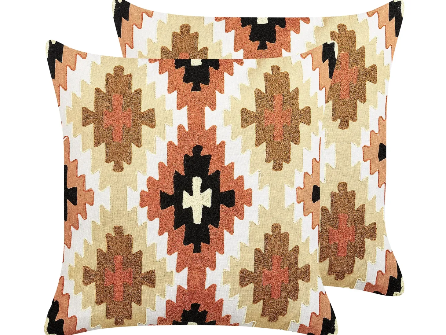 Zestaw 2 poduszek dekoracyjnych SERAMPORE Bawełna 50 x 50 cm Kolorowy Wzór geometryczny