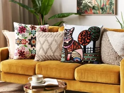 Zestaw 2 poduszek dekoracyjnych MEHSANA Bawełna 50 x 50 cm Kolorowy Wzór zwierzęcy