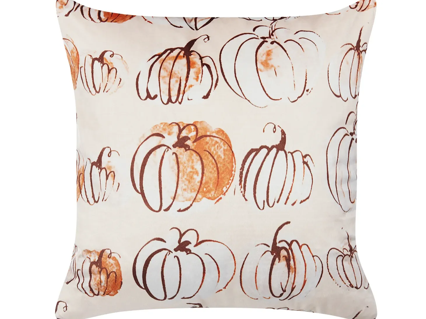 Zestaw 2 poduszek dekoracyjnych CUCURBITA Welur 45 x 45 cm Beżowy Wzór roślinny