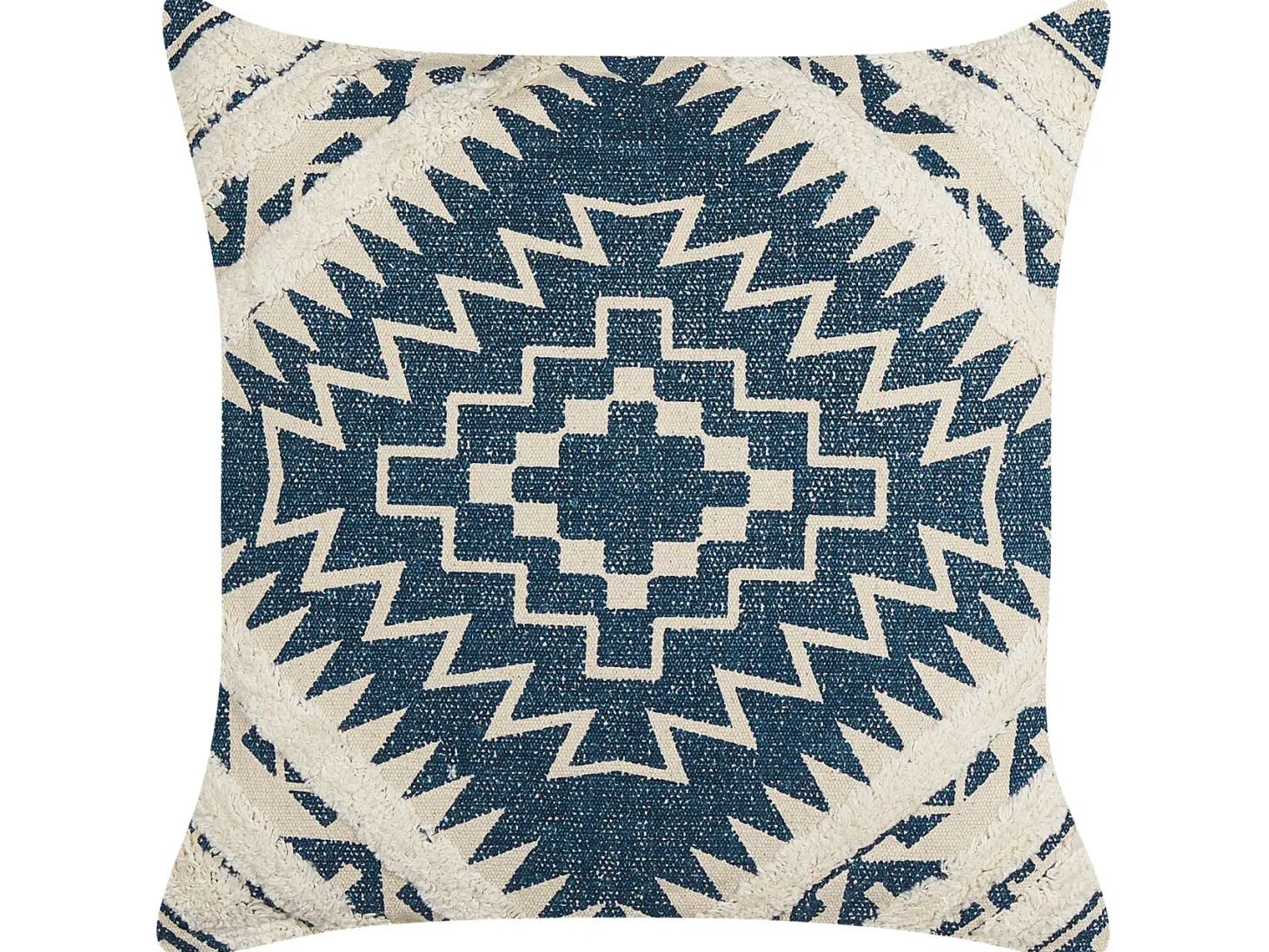 Zestaw 2 poduszek dekoracyjnych SAFI Bawełna 50 x 50 cm Niebieski Wzór geometryczny