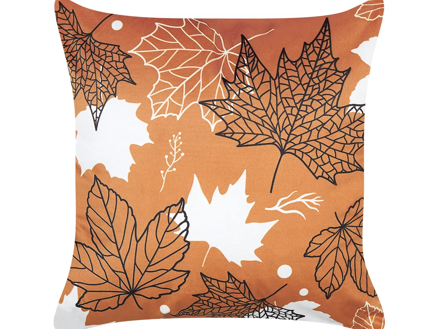 Zestaw 2 poduszek dekoracyjnych POINSETTIA Welur 45 x 45 cm Pomarańczowy Wzór roślinny