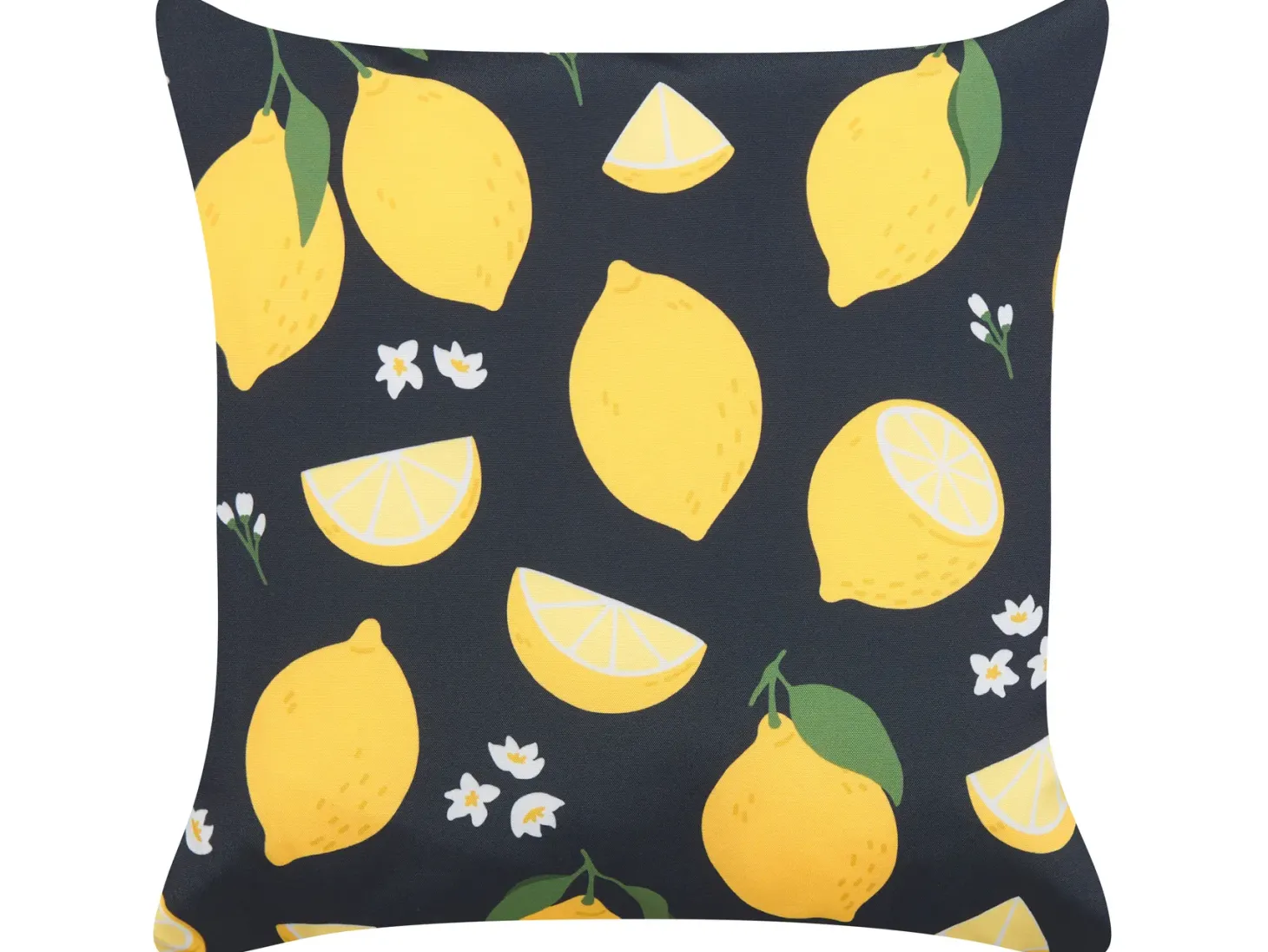 Zestaw 2 poduszek dekoracyjnych CITRUS 45 x 45 cm Czarny Wzór roślinny