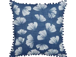 Zestaw 2 poduszek dekoracyjnych DANDELION 45 x 45 cm Ciemnoniebieski Wzór roślinny