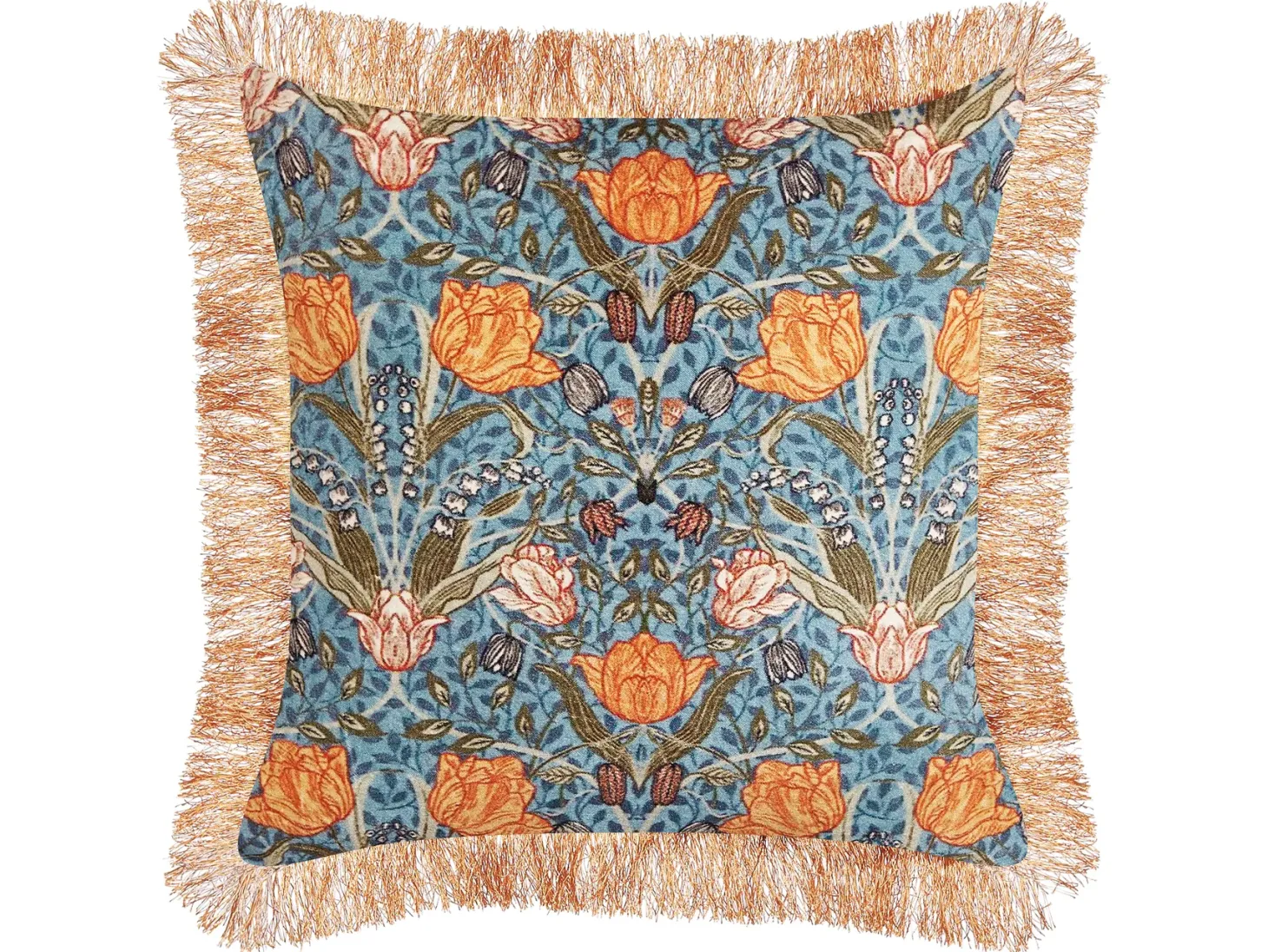 Zestaw 2 poduszek dekoracyjnych MITELLA Welur 45 x 45 cm Niebieski Wzór kwiatowy
