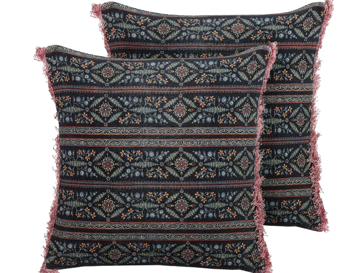Zestaw 2 poduszek dekoracyjnych RUTA Welur 45 x 45 cm Kolorowy Wzór kwiatowy