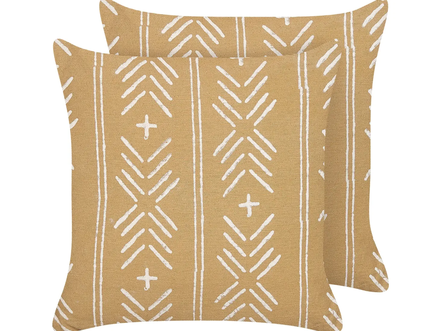 Zestaw 2 poduszek dekoracyjnych BANYAN Bawełna 45 x 45 cm Piaskowy Wzór geometryczny