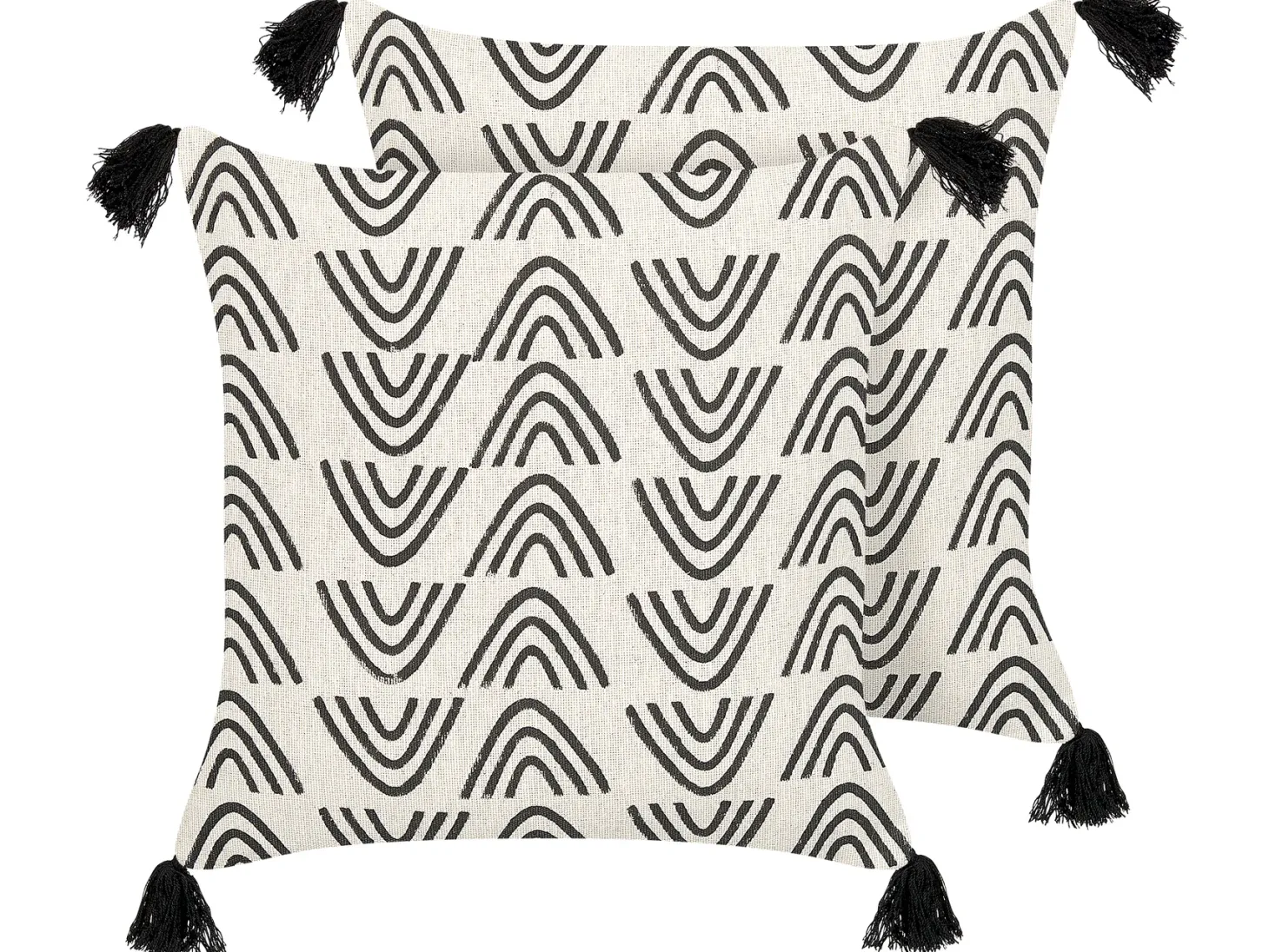 Zestaw 2 poduszek dekoracyjnych MAYS Bawełna 45 x 45 cm Biały Wzór geometryczny