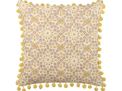 Zestaw 2 poduszek dekoracyjnych LYCROIS Bawełna 45 x 45 cm Żółty Wzór kwiatowy