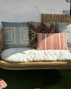 Zestaw 2 poduszek dekoracyjnych ARVEN Juta 45 x 45 cm Brązowy Wzór orientalny