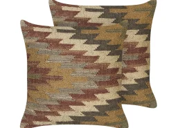 Zestaw 2 poduszek dekoracyjnych DEEPOR Juta 45 x 45 cm Kolorowy Wzór orientalny