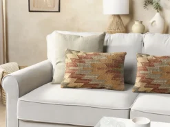 Zestaw 2 poduszek dekoracyjnych DEEPOR Juta 30 x 50 cm Kolorowy Wzór orientalny