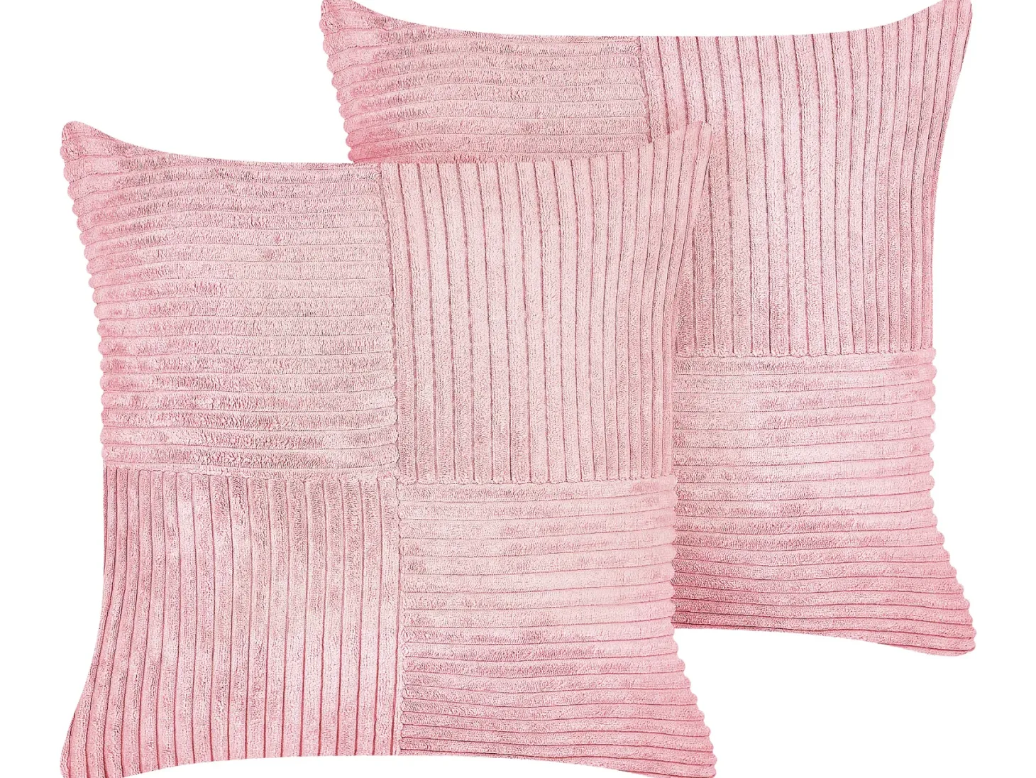 Zestaw 2 poduszek dekoracyjnych MILLET Sztruks 43 x 43 cm Różowy Wzór geometryczny