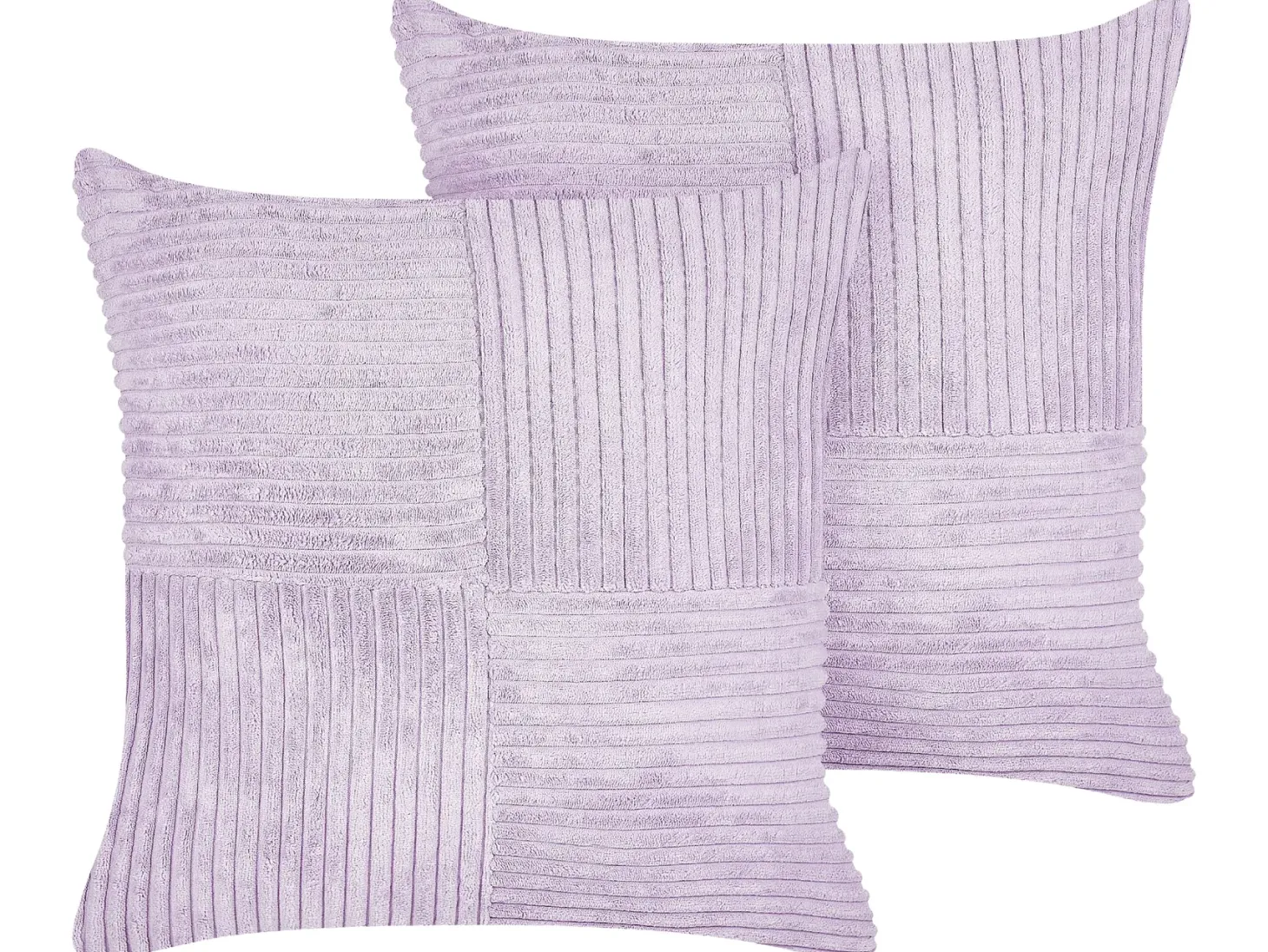 Zestaw 2 poduszek dekoracyjnych MILLET Sztruks 43 x 43 cm Fioletowy Wzór geometryczny