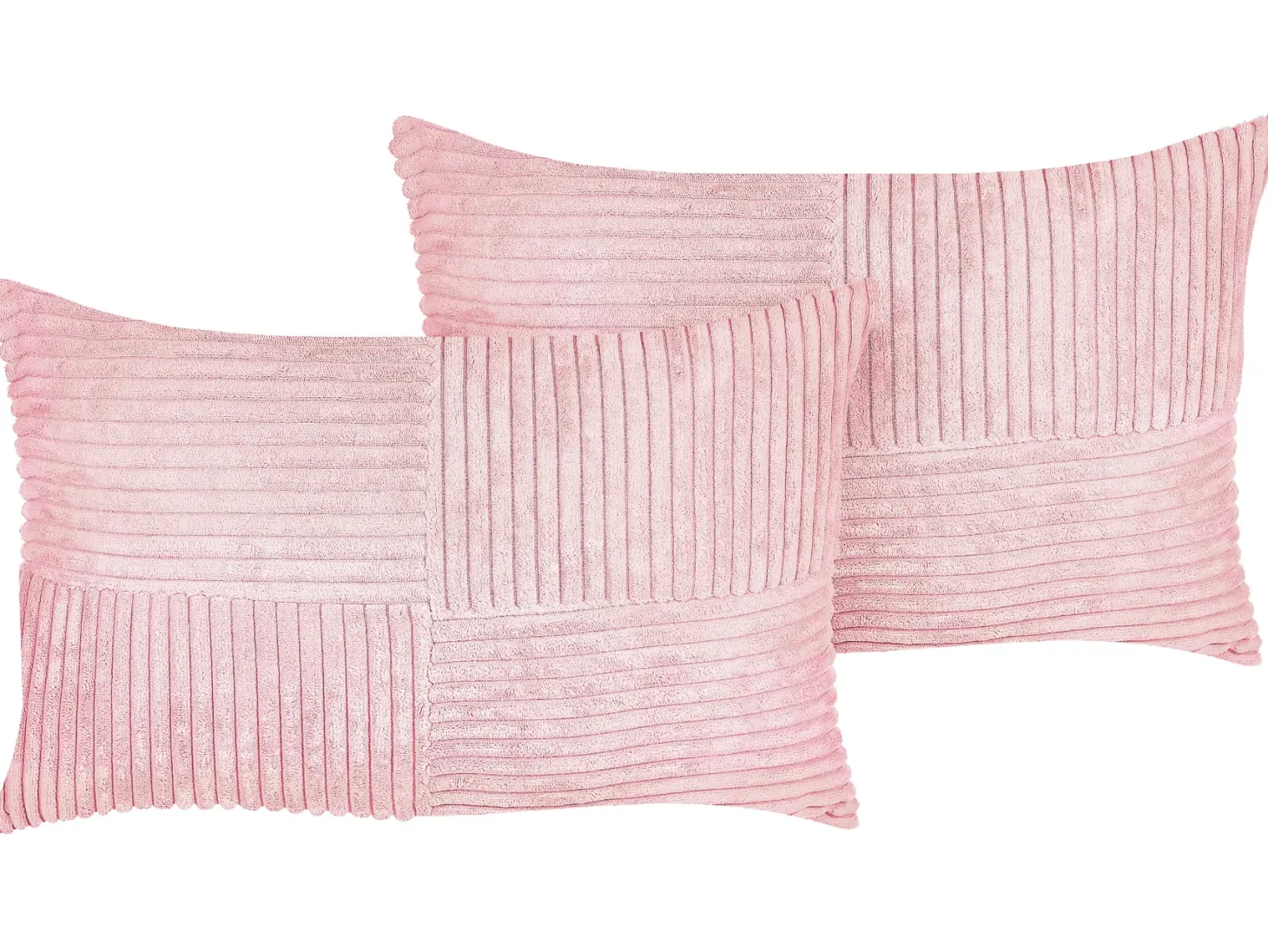 Zestaw 2 poduszek dekoracyjnych MILLET Sztruks 30 x 50 cm Różowy Wzór geometryczny