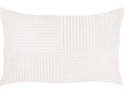 Zestaw 2 poduszek dekoracyjnych MILLET Sztruks 30 x 50 cm Złamana biel Wzór geometryczny
