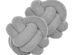 Zestaw 2 poduszek dekoracyjnych MALNI Boucle 19 x 19 cm Szary Jednolity