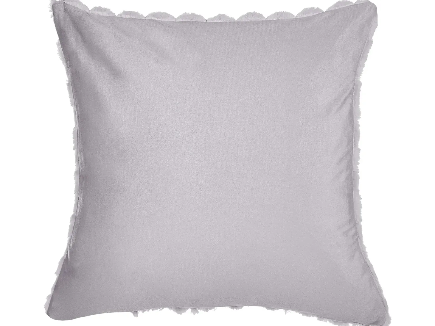 Zestaw 2 poduszek dekoracyjnych PURSLANE Sztuczne futro 43 x 43 cm Jasnoszary Wzór geometryczny