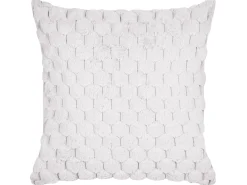 Zestaw 2 poduszek dekoracyjnych PURSLANE Sztuczne futro 43 x 43 cm Biały Wzór geometryczny