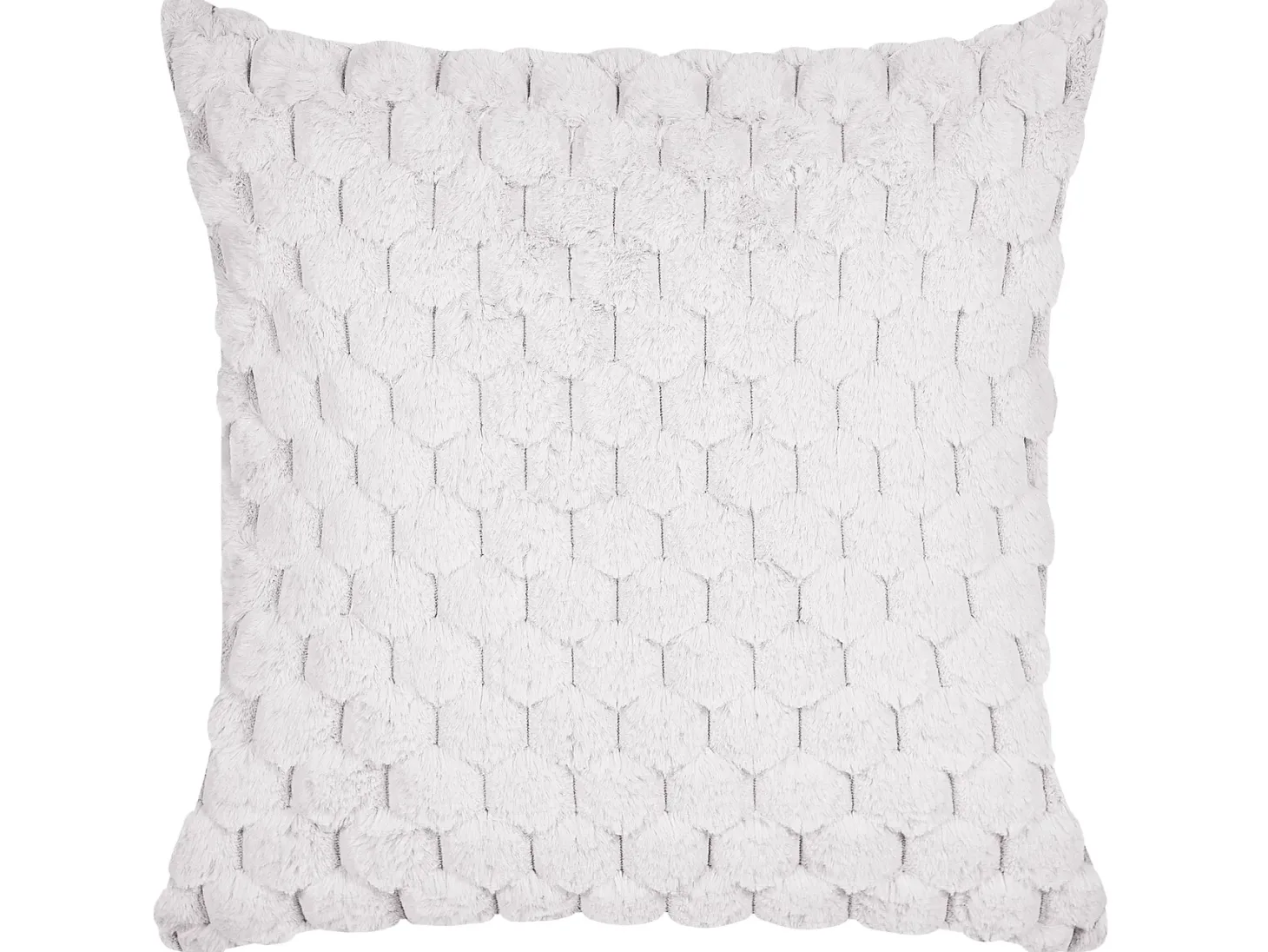 Zestaw 2 poduszek dekoracyjnych PURSLANE Sztuczne futro 43 x 43 cm Biały Wzór geometryczny
