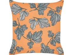 Zestaw 2 poduszek dekoracyjnych SPIREA 45 x 45 cm Pomarańczowy Czarny Wzór roślinny