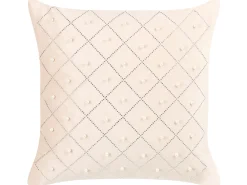 Zestaw 2 poduszek dekoracyjnych YARROW Welur 45 x 45 cm Beżowy Wzór geometryczny
