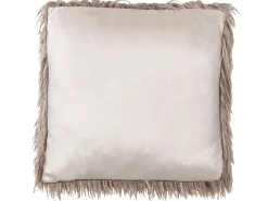 Zestaw 2 poduszek dekoracyjnych COROKIA Sztuczne futro 45 x 45 cm Beżowy Jednolity