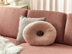 Zestaw 2 poduszek dekoracyjnych HESPERIS Boucle Pastelowy róż Jednolity