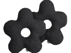 Zestaw 2 poduszek dekoracyjnych CAMPONULA Boucle 40 x 40 cm Czarny Jednolity