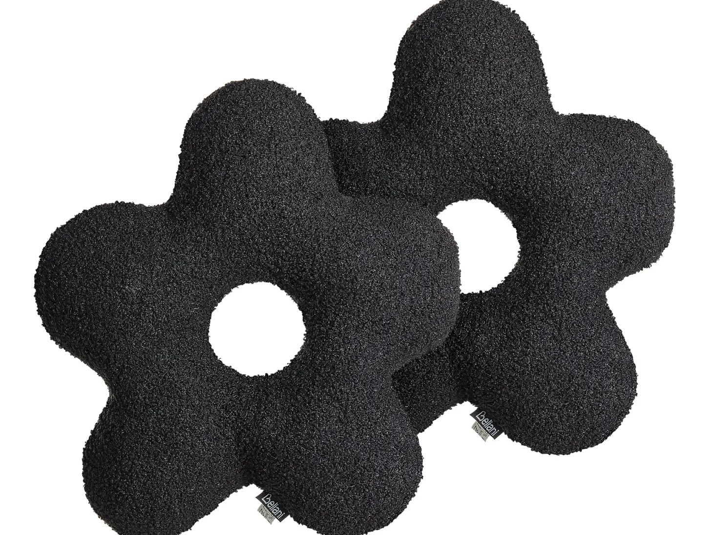 Zestaw 2 poduszek dekoracyjnych CAMPONULA Boucle 40 x 40 cm Czarny Jednolity