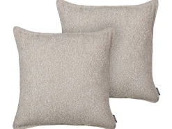 Zestaw 2 poduszek dekoracyjnych SENECIA Boucle 45 x 45 cm Beżowy Jednolity