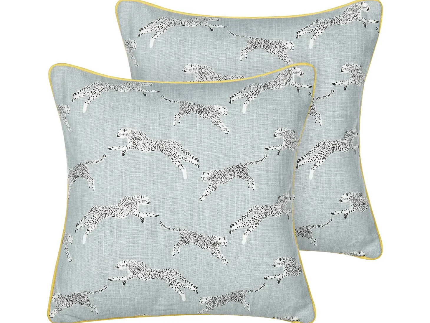Zestaw 2 poduszek dekoracyjnych ARALES Bawełna 45 x 45 cm Jasnoszary Wzór zwierzęcy