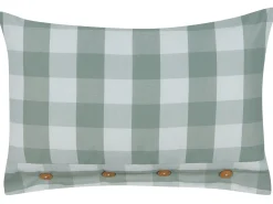 Zestaw 2 poduszek dekoracyjnych TAMNINE 40 x 60 cm Miętowy W kratkę