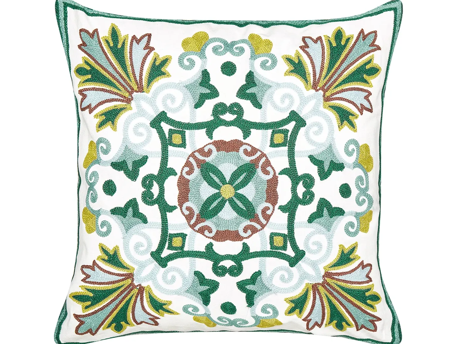 Zestaw 2 poduszek dekoracyjnych ELANITE Bawełna 45 x 45 cm Zielony Wzór orientalny