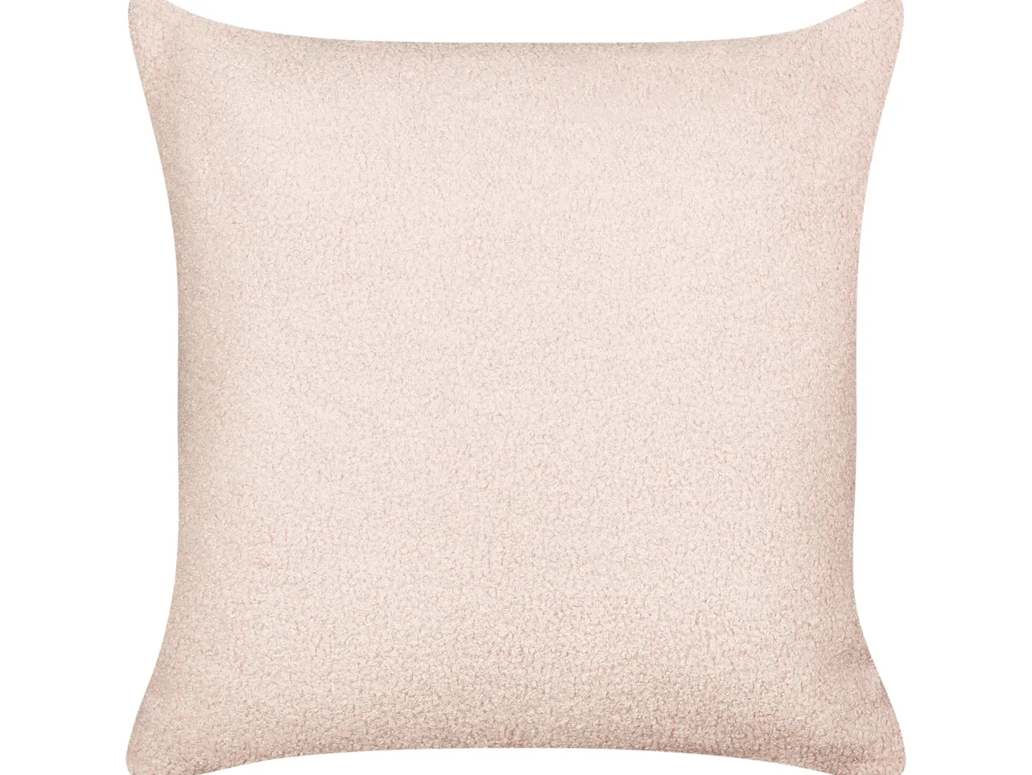 Zestaw 2 poduszek dekoracyjnych LEUZEA Boucle 45 x 45 cm Pastelowy róż Jednolity