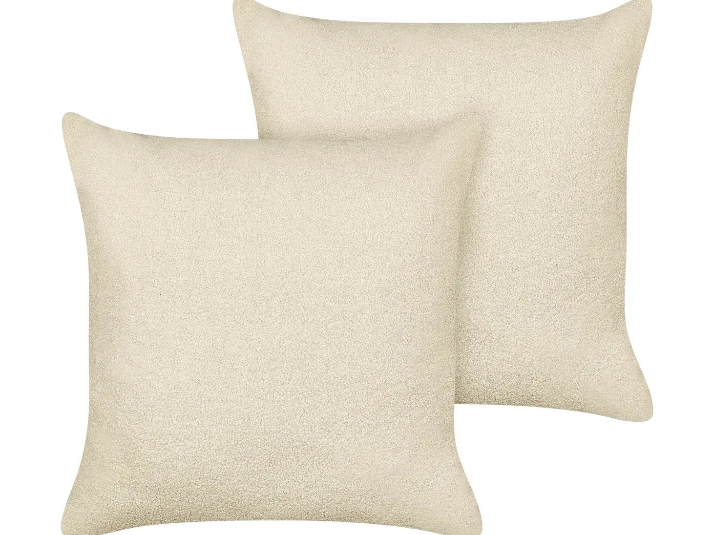 Zestaw 2 poduszek dekoracyjnych LEUZEA Boucle 60 x 60 cm Beżowy Jednolity