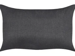 Zestaw 2 poduszek dekoracyjnych BANORI Len 30 x 50 cm Czarny Jednolity