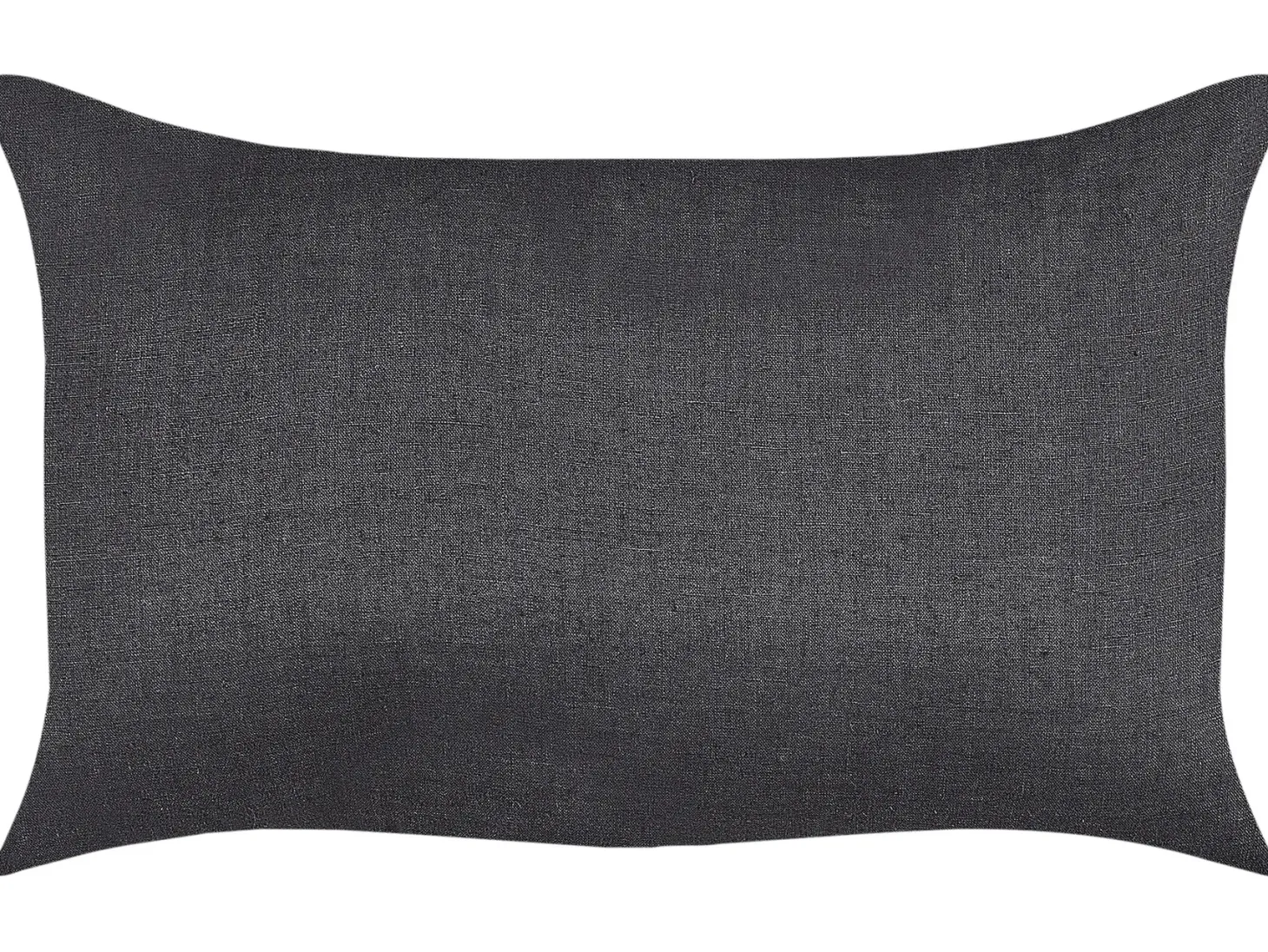 Zestaw 2 poduszek dekoracyjnych BANORI Len 30 x 50 cm Czarny Jednolity
