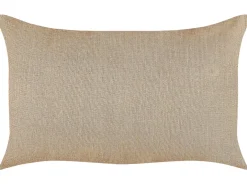 Zestaw 2 poduszek dekoracyjnych BANORI Len 30 x 50 cm Beżowy Jednolity