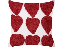 Zestaw 2 poduszek dekoracyjnych MINGORA Bawełna 45 x 45 cm Czerwony W serca