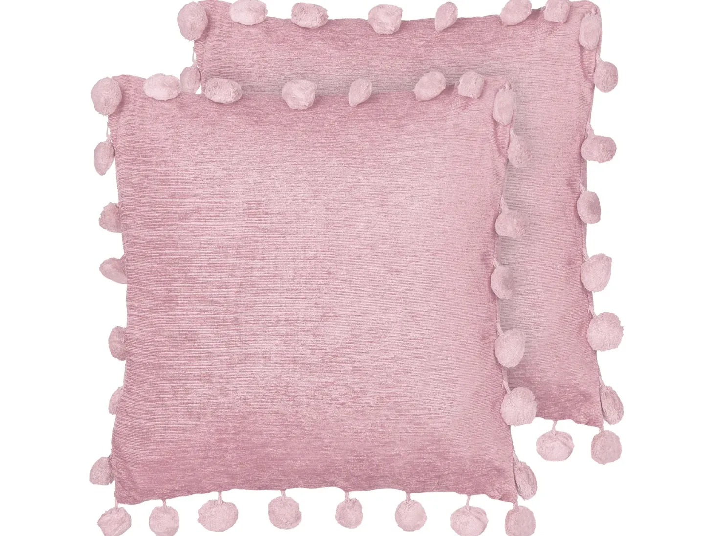 Zestaw 2 poduszek dekoracyjnych JASMINE 45 x 45 cm Różowy Jednolity
