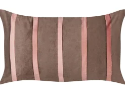 Zestaw 2 poduszek dekoracyjnych CRODYLINE Welur 35 x 60 cm Brązowy W paski