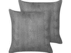 Zestaw 2 poduszek dekoracyjnych CONSTYLIS Bawełna 45 x 45 cm Ciemnoszary Jednolity