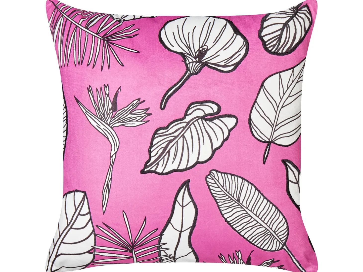 Zestaw 2 poduszek dekoracyjnych MALVA Welur 45 x 45 cm Różowy Wzór kwiatowy