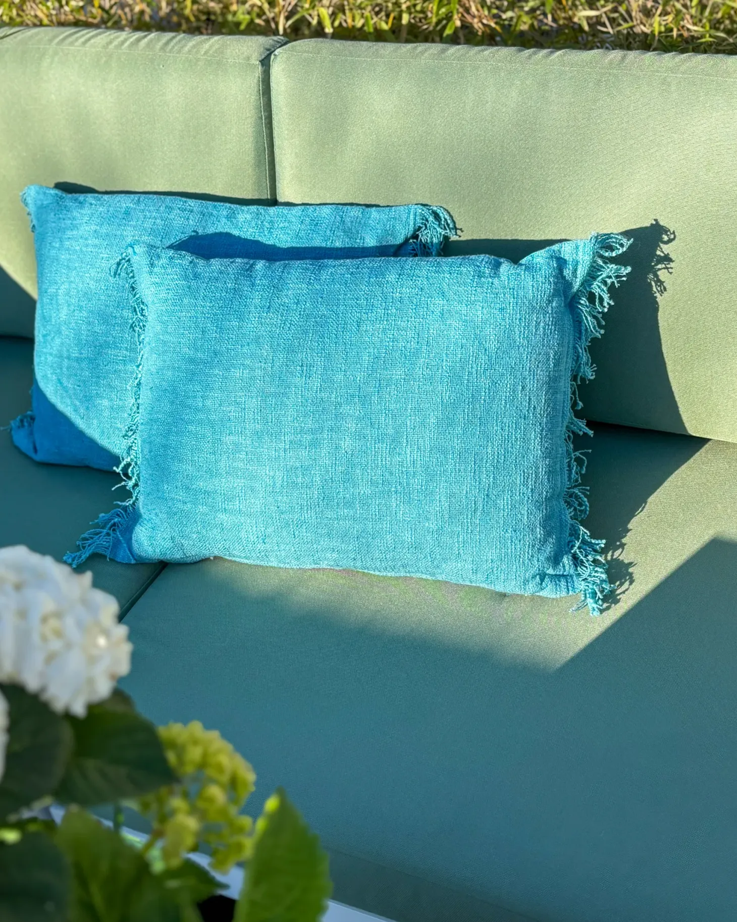 Zestaw 2 poduszek dekoracyjnych MABA Bawełna 50 x 35 cm Niebieski Jednolity