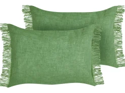 Zestaw 2 poduszek dekoracyjnych MABA Bawełna 50 x 35 cm Zielony Jednolity