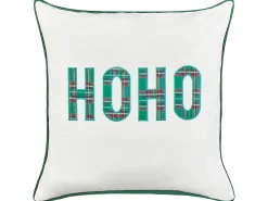 Zestaw 2 poduszek dekoracyjnych JOYCANDY Bawełna 45 x 45 cm Biały Wzór świąteczny