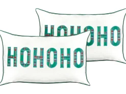 Zestaw 2 poduszek dekoracyjnych JOYCANDY Bawełna 30 x 50 cm Biały Wzór świąteczny